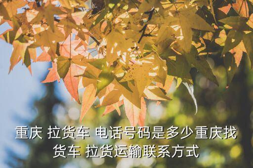 重庆 拉货车 电话号码是多少重庆找货车 拉货运输联系方式