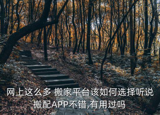 网上这么多 搬家平台该如何选择听说搬配APP不错,有用过吗