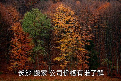  长沙 搬家 公司价格有谁了解