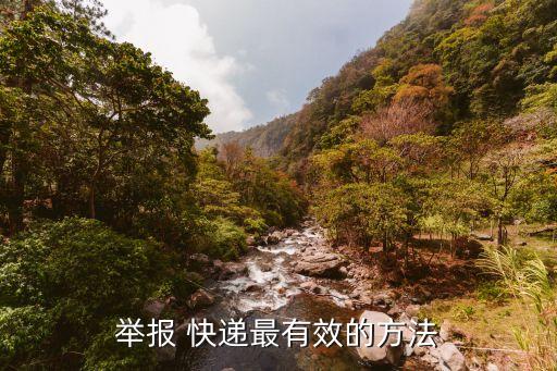 举报 快递最有效的方法
