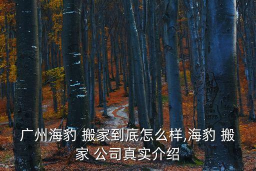 广州海豹 搬家到底怎么样,海豹 搬家 公司真实介绍