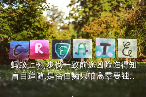  蚂蚁上树,步伐一致前途凶险谁得知盲目追随,是否白痴只怕离羣要独...