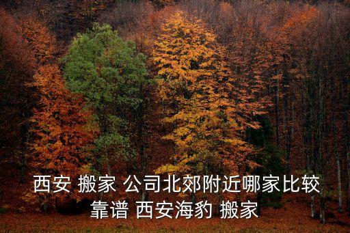  西安 搬家 公司北郊附近哪家比较靠谱 西安海豹 搬家