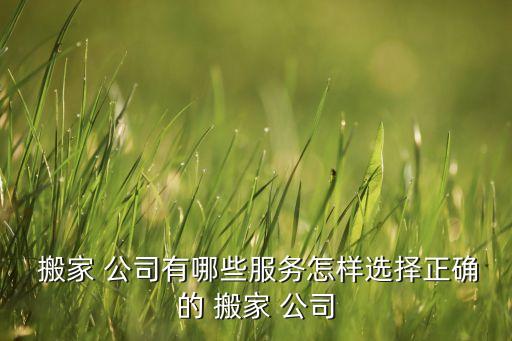  搬家 公司有哪些服务怎样选择正确的 搬家 公司
