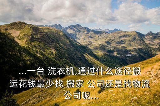 ...一台 洗衣机,通过什么途径搬运花钱最少找 搬家 公司还是找物流 公司呢...