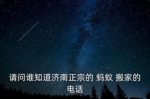 请问谁知道济南正宗的 蚂蚁 搬家的电话