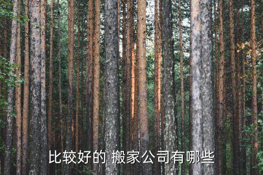 比较好的 搬家公司有哪些