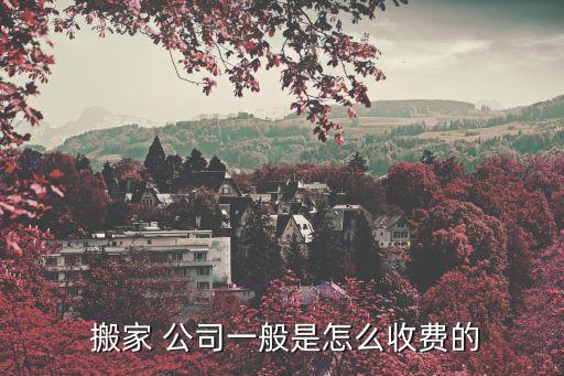  搬家 公司一般是怎么收费的