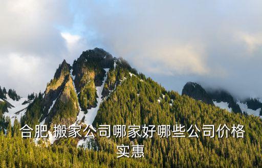  合肥 搬家公司哪家好哪些公司价格实惠