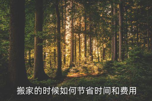  搬家的时候如何节省时间和费用