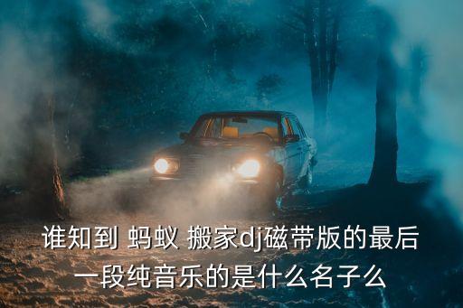 谁知到 蚂蚁 搬家dj磁带版的最后一段纯音乐的是什么名子么