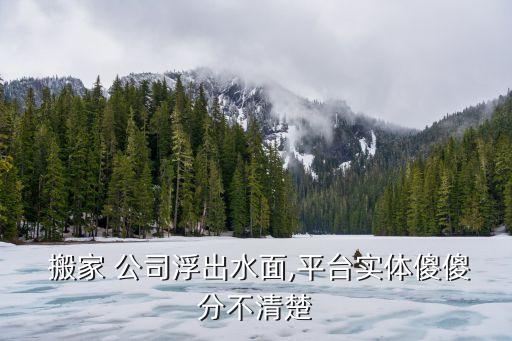  搬家 公司浮出水面,平台实体傻傻分不清楚