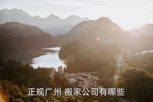 正规广州 搬家公司有哪些
