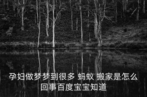 孕妇做梦梦到很多 蚂蚁 搬家是怎么回事百度宝宝知道