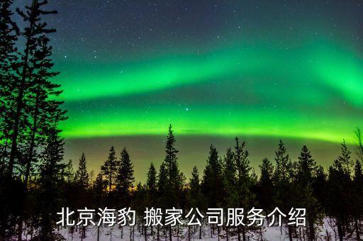北京海豹 搬家公司服务介绍