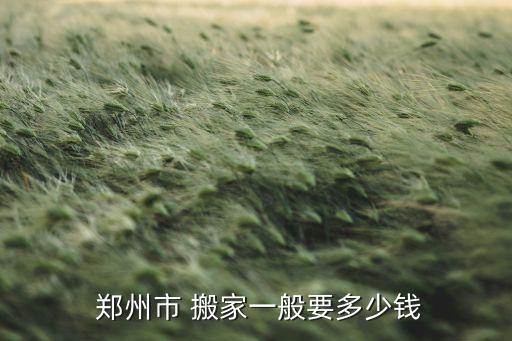  郑州市 搬家一般要多少钱