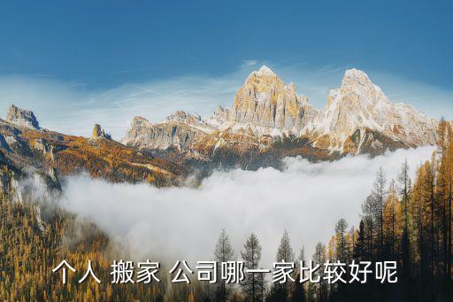 个人 搬家 公司哪一家比较好呢