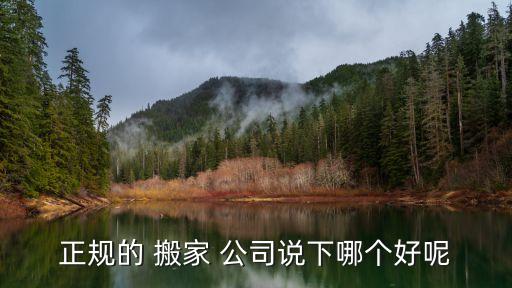 正规的 搬家 公司说下哪个好呢