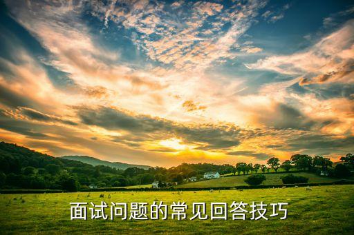 面试问题的常见回答技巧