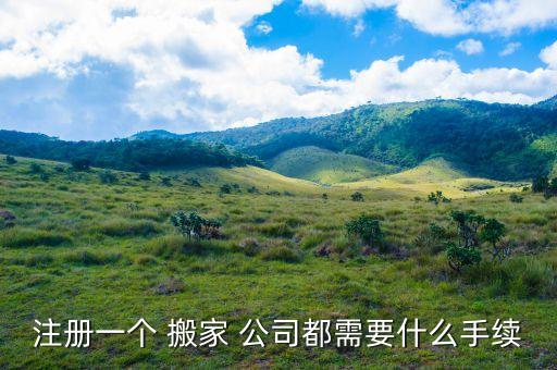 注册一个 搬家 公司都需要什么手续