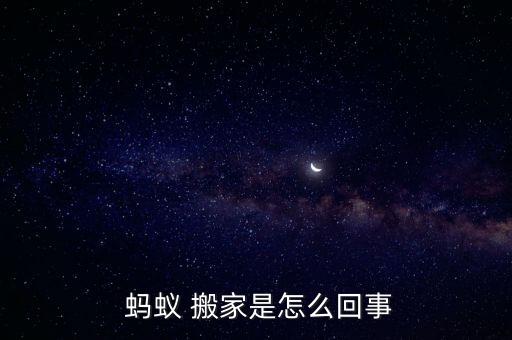  蚂蚁 搬家是怎么回事