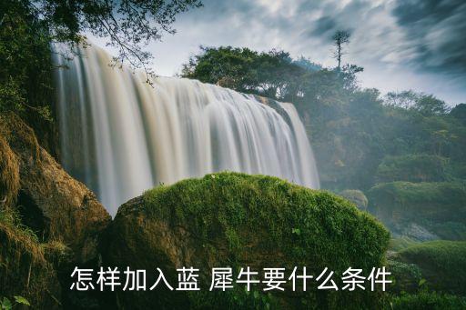 怎样加入蓝 犀牛要什么条件
