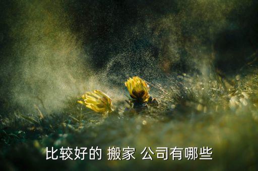 比较好的 搬家 公司有哪些