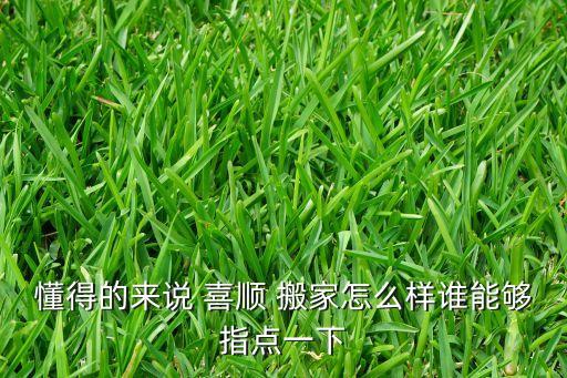 懂得的来说 喜顺 搬家怎么样谁能够指点一下