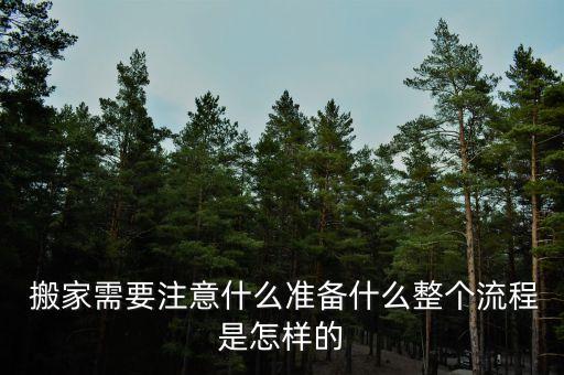  搬家需要注意什么准备什么整个流程是怎样的