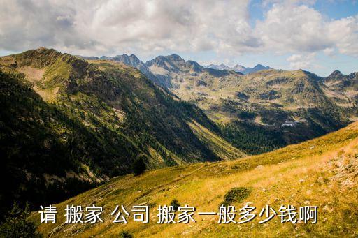 请 搬家 公司 搬家一般多少钱啊