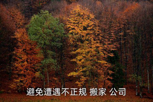避免遭遇不正规 搬家 公司