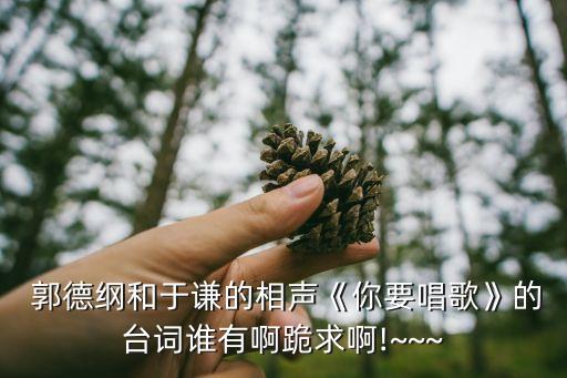  郭德纲和于谦的相声《你要唱歌》的台词谁有啊跪求啊!~~~
