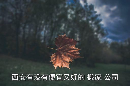 西安有没有便宜又好的 搬家 公司