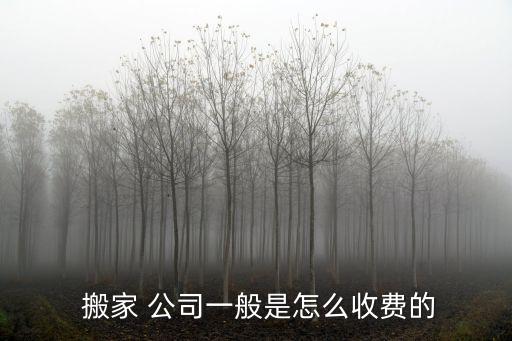  搬家 公司一般是怎么收费的
