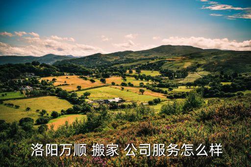  洛阳万顺 搬家 公司服务怎么样