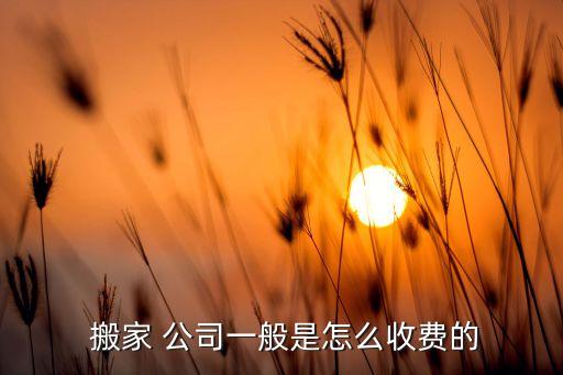 搬家 公司一般是怎么收费的