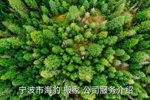  宁波市海豹 搬家 公司服务介绍