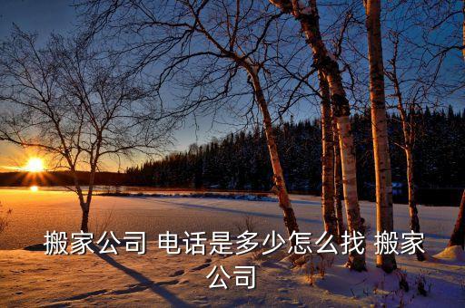  搬家公司 电话是多少怎么找 搬家公司