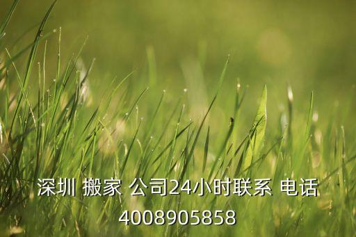 深圳 搬家 公司24小时联系 电话4008905858