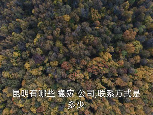 昆明有哪些 搬家 公司,联系方式是多少