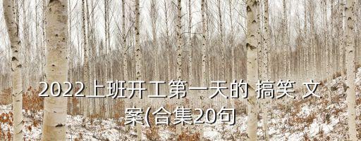 2022上班开工第一天的 搞笑 文案(合集20句